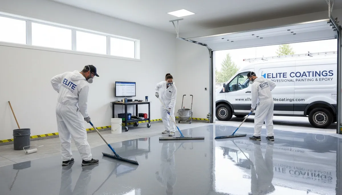 Professional epoxy garage floor coating in El Paso TX for durable, glossy, dust-resistant finish